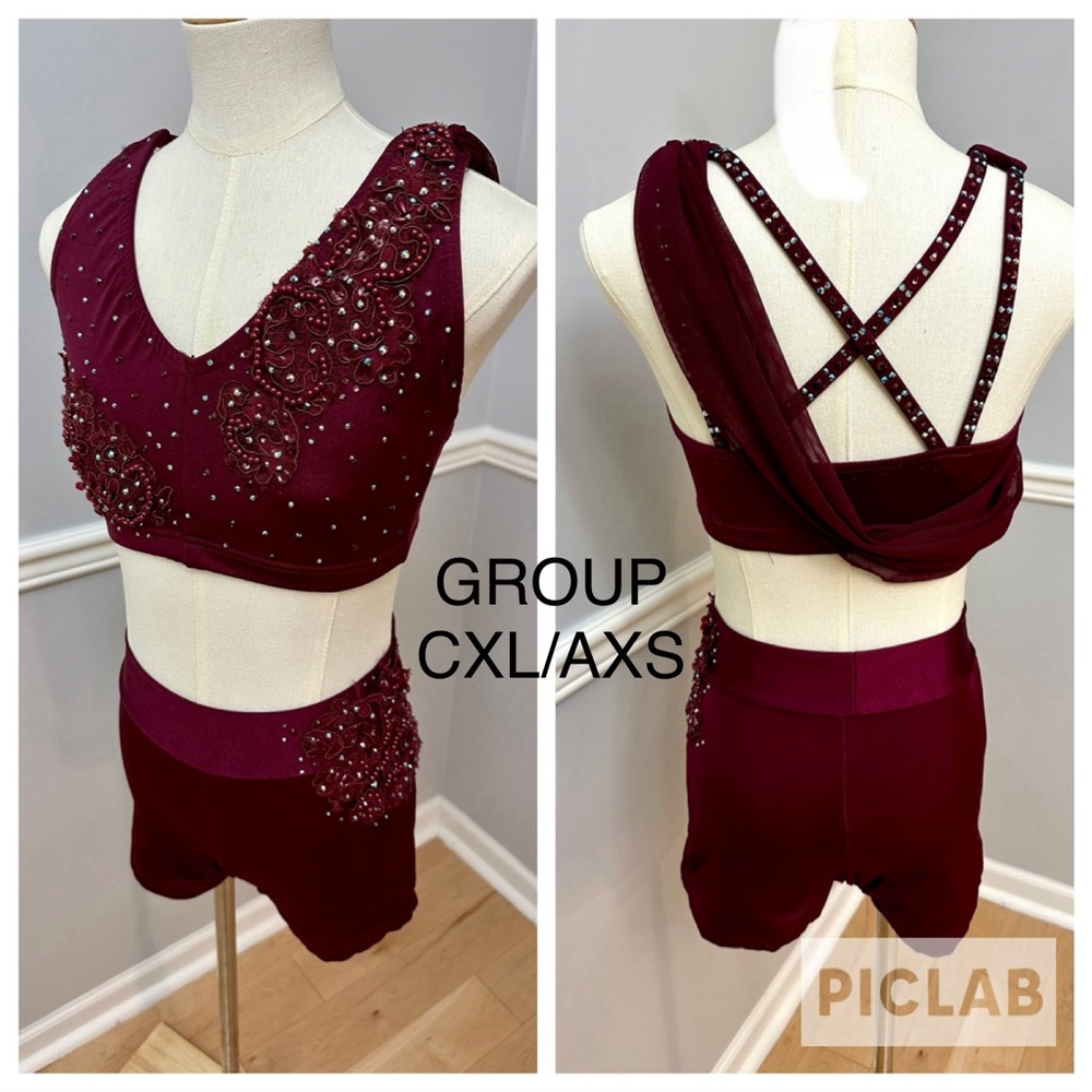 Burgundy dance costume
